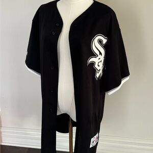 Black Baseball Jersey with White Accents